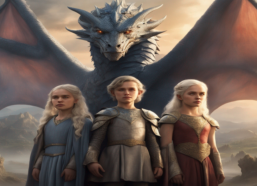 aegon i targaryen and his sisters, visenya and rhaenys