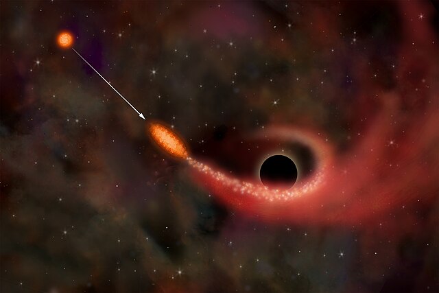 a black hole destroying a star