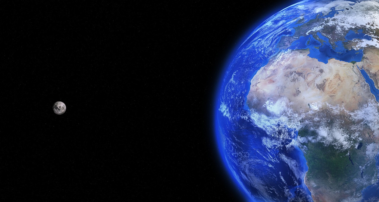 an image of the Earth and the Moon