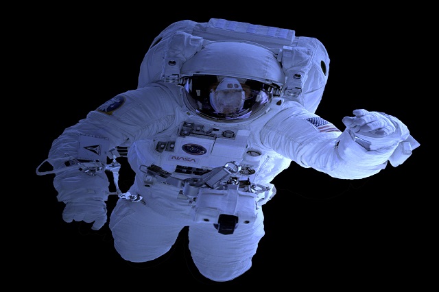 astronaut black space background