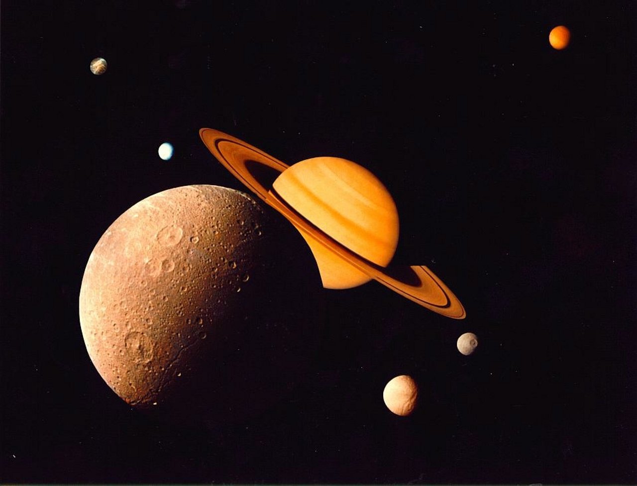 saturn and its moons