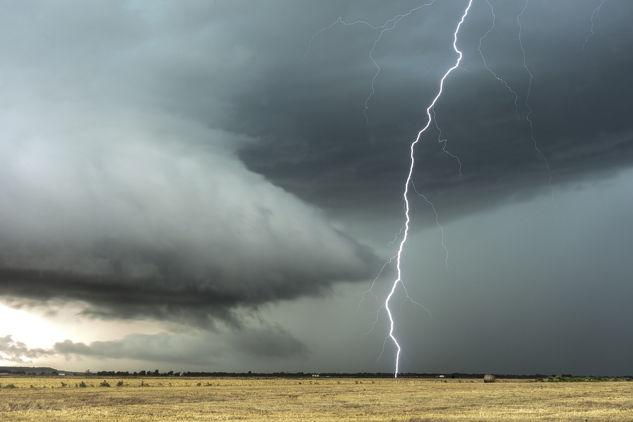 image of lighning touching the ground