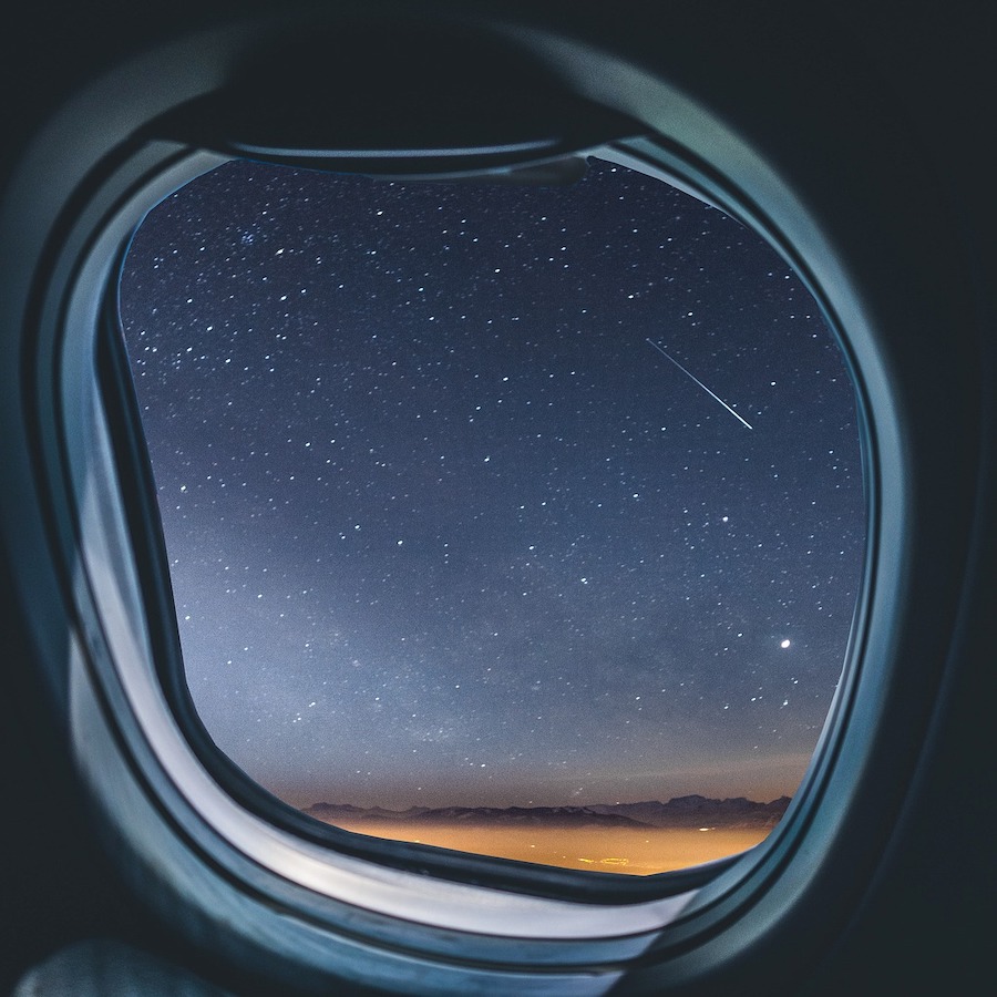 image of an airplane window