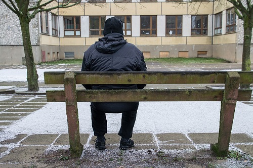 man sitting alone