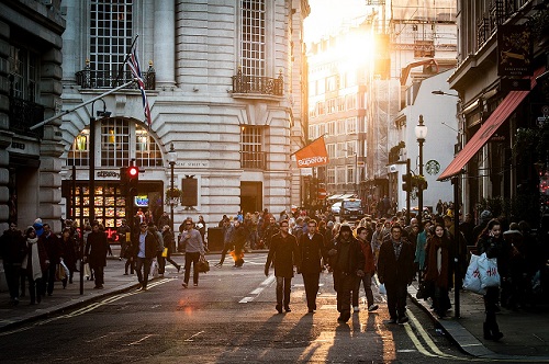 group of people going about their daily routines