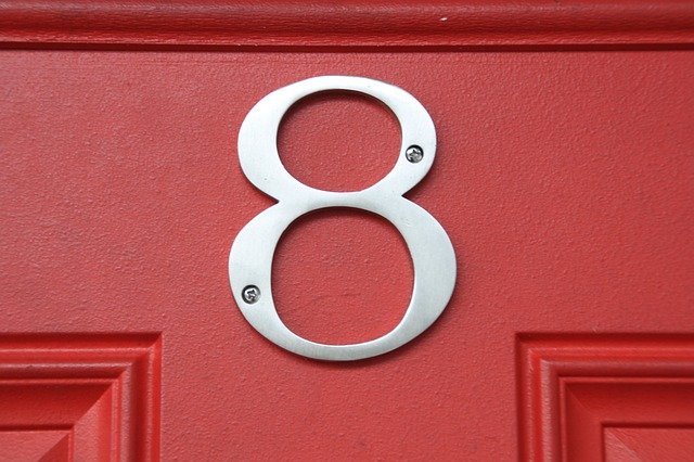 number 8 on a door