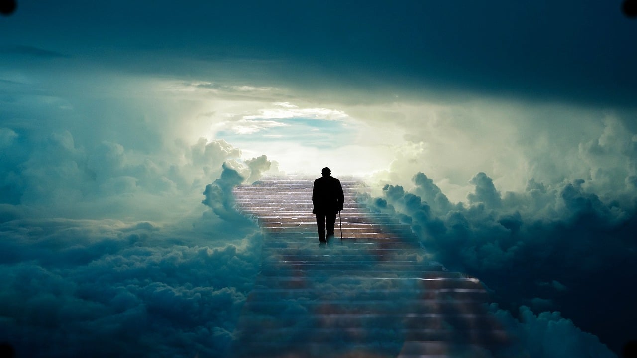 a man entering heaven