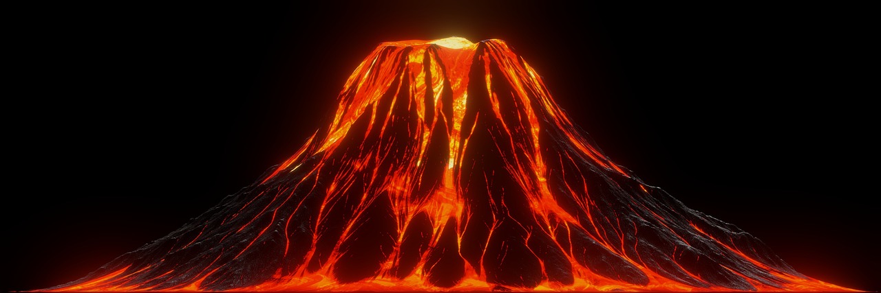 image of erupting volcanop